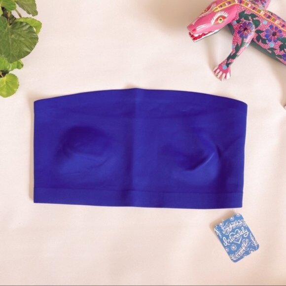 Free People Nina Bandeau Blue Flame Bralette Bra Seamless Neoprene Strapless XS - Picture 1 of 11